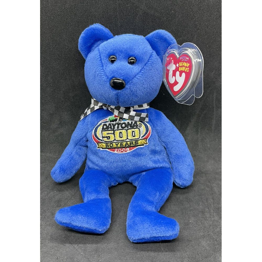 NASCAR Daytona 500 Celebrating 50 Years 2008 BLUE TY Beanie Baby NWMT‎
